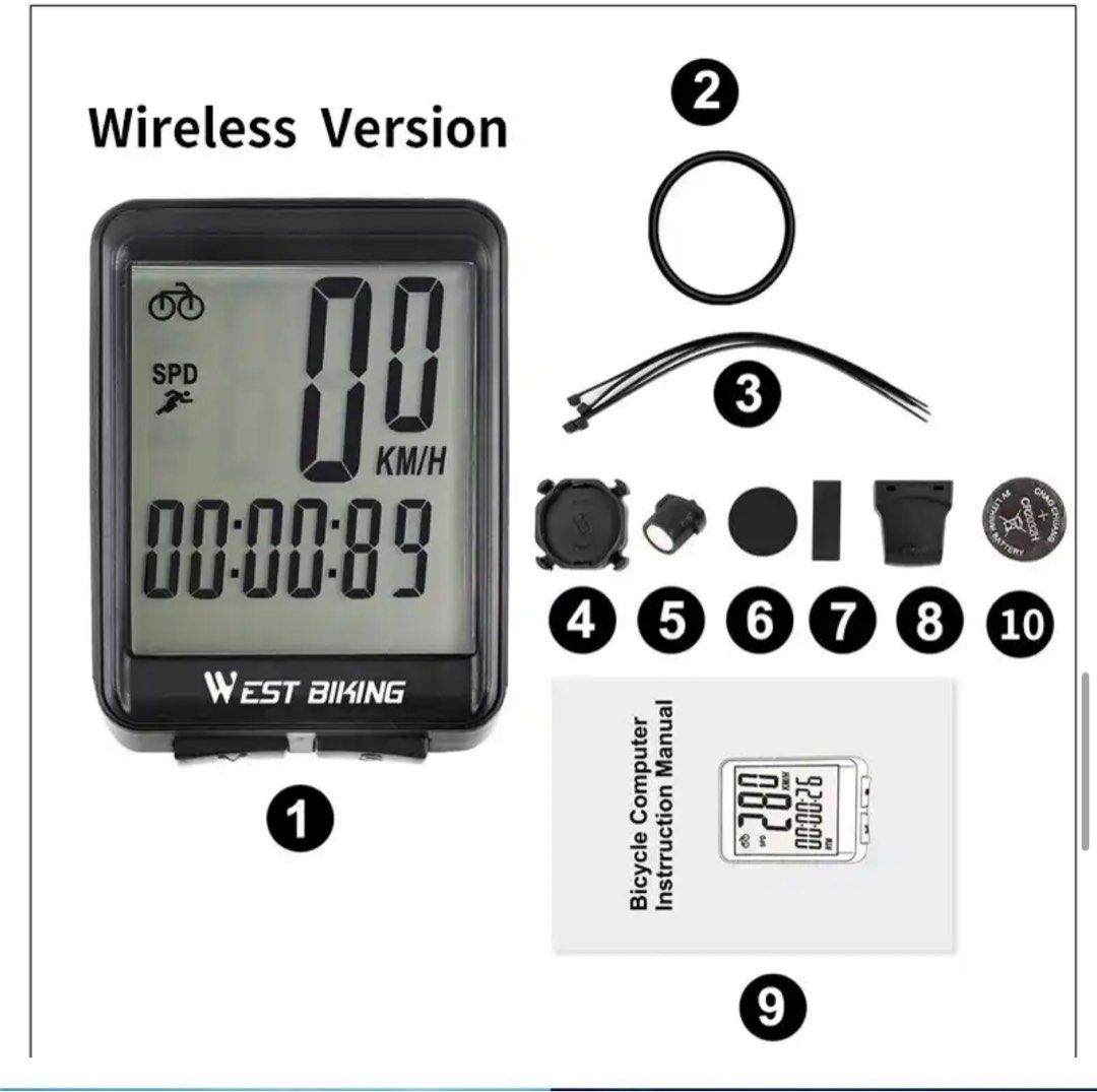 West Biking wireless bike computer, Sports Equipment, Bicycles & Parts ...