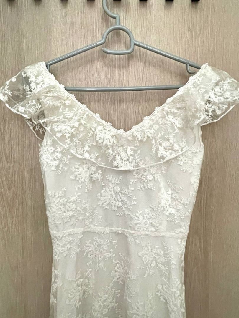White Floral Lace Midi Maxi Dress