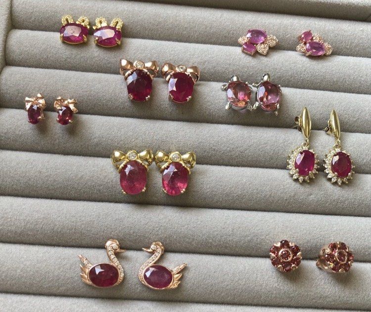 With Report Natural Red Ruby Earrings Women s Fashion Jewelry