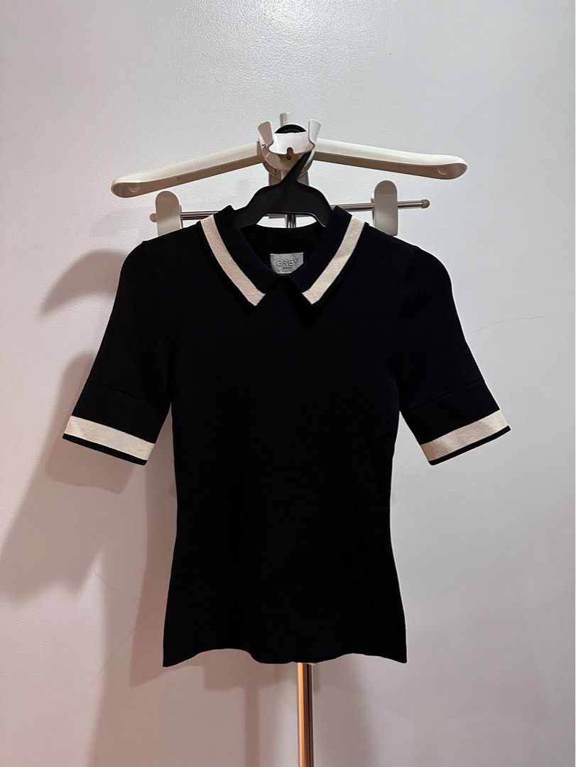 XS - S Jason Wu Brand: Grey (Category: Others Tops) located in Makati City. Submitted by corplady (Listing ID 1260044769, Image 1). Description: original price: 15k Classy / Formal / Black Knit / Semi-formal / Office Top / Polo Shirt.