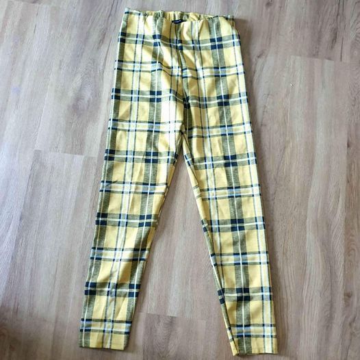 Yellow and sales black checkered trousers