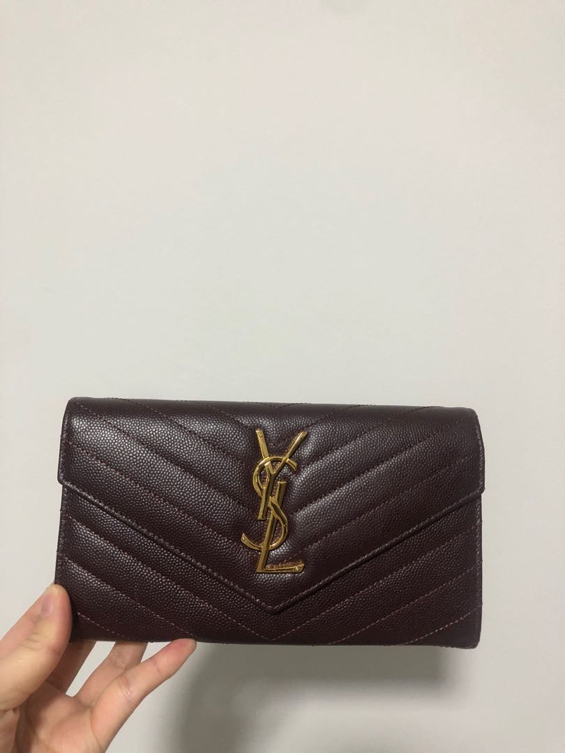 Authentic YSL Monogram Small Wallet on Chain Grained Leather, Black, Gold  Hardware, Luxury, Bags & Wallets on Carousell