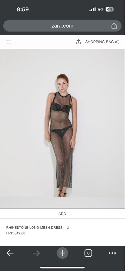 Zara rhinestone mesh dress, , & , - Carousell