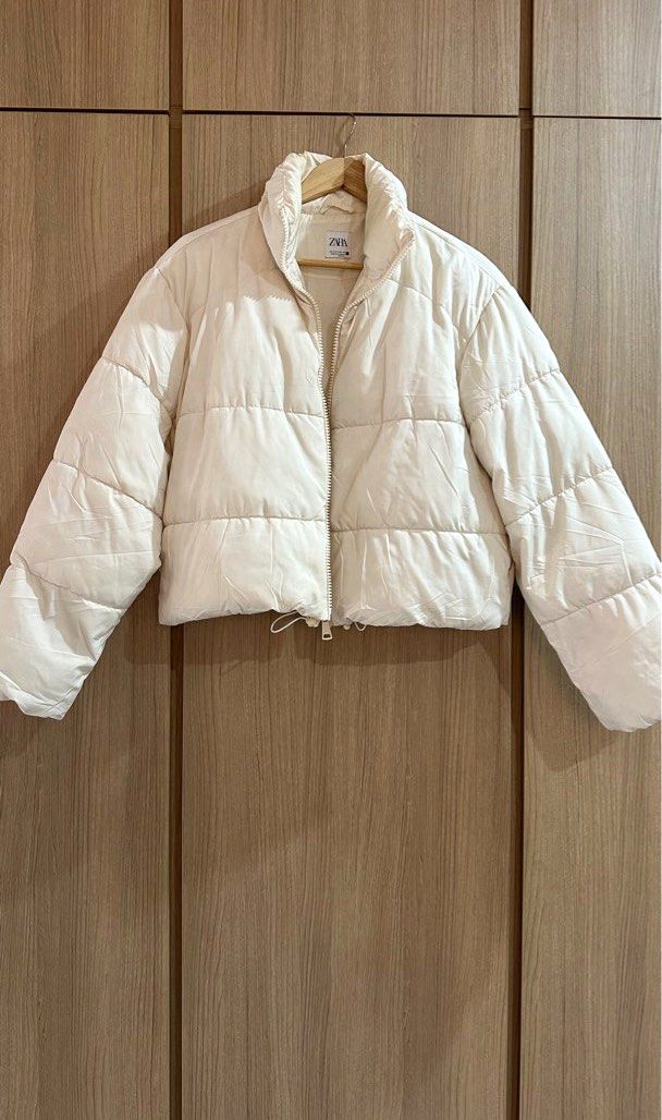 Zara white puffer coat on sale
