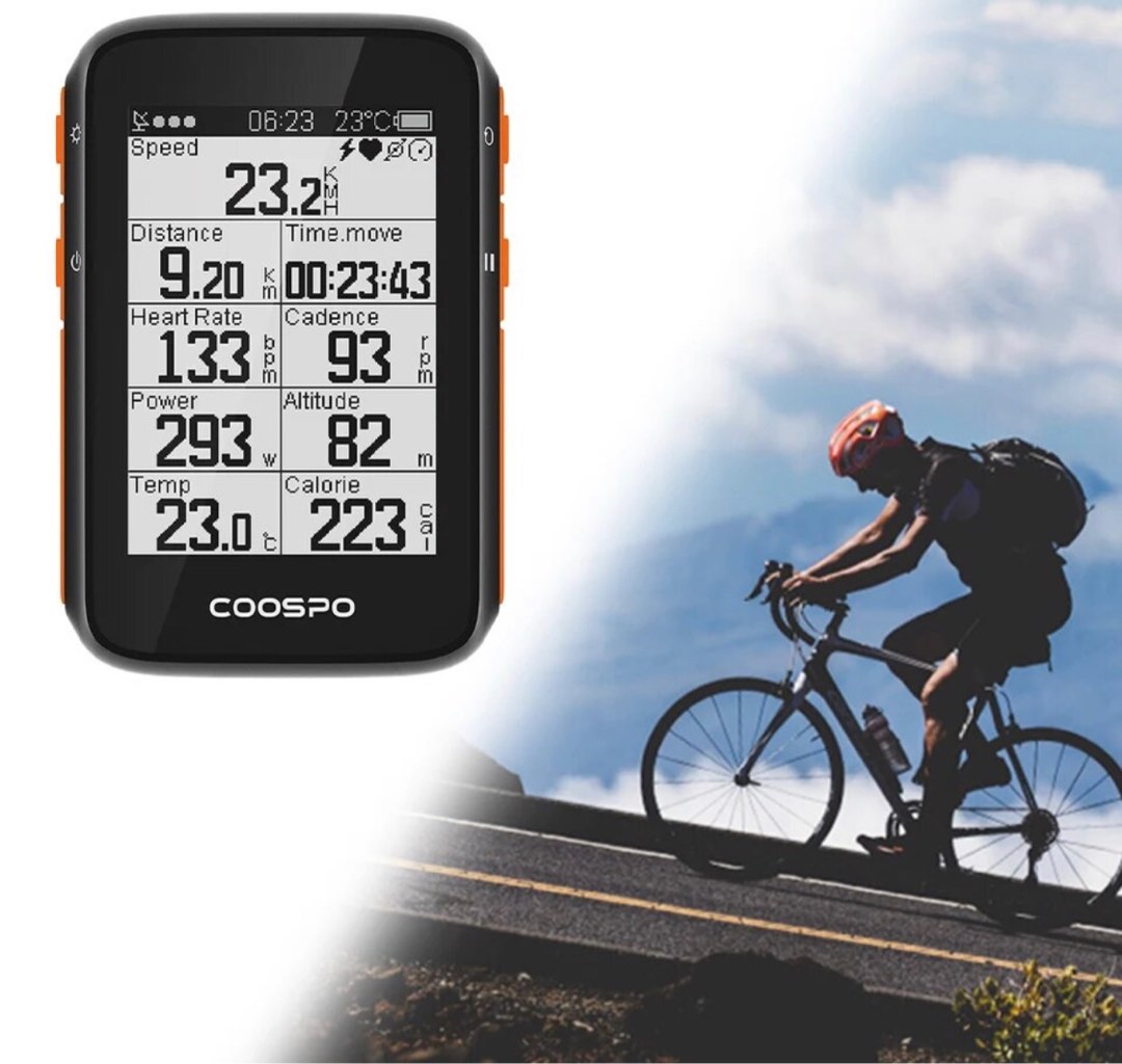 2023new Bike Computer BC200 CooSpo 2.6 Wireless Cycle GPS Speedometer BLE5.0 ANT 2.6in Annual Display IP67 Waterproof