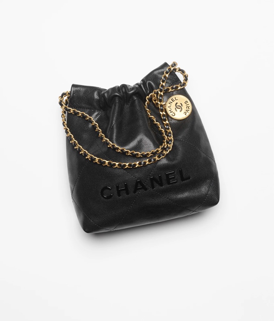 New With Tag Chanel 22 Black Caviar Mini Bag, Receipt 23K Year 2023