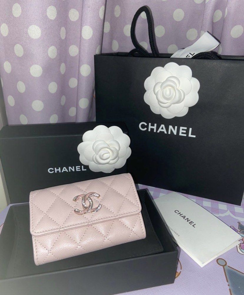 Chanel 22s Pink Flap Card Holder Wallet, Luxury, Bags & Wallets on Carousell