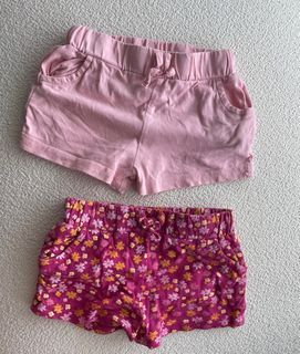 2 x girls shorts M & Co 12-18m