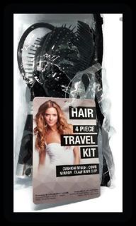4 Piece Hair Kit [ Brush, Comb, Mirror, Hairclip and zip lock bag]