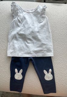 9-12m Leggings and vest set M&S and Next UK