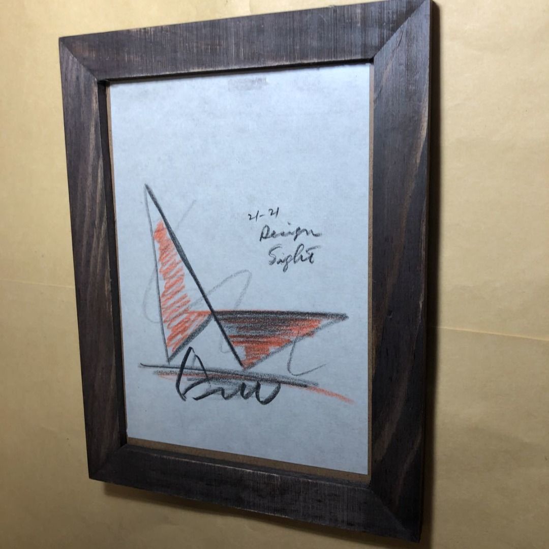 **已裝裱** 安藤忠雄 / 建築手稿 簽繪 親筆簽名 signed art drawing, 傢俬＆家居, 家居裝飾, 相架畫作 ...
