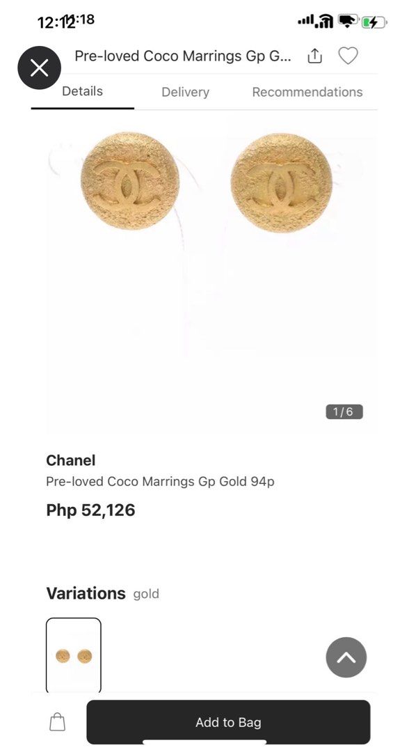 Original Chanel 1994 CC Yellow Gold Plated Clip on Fashion. Earrings 94 P  Vintage Accessory . Complete with Authentication Certificate , Luxury,  Accessories on Carousell