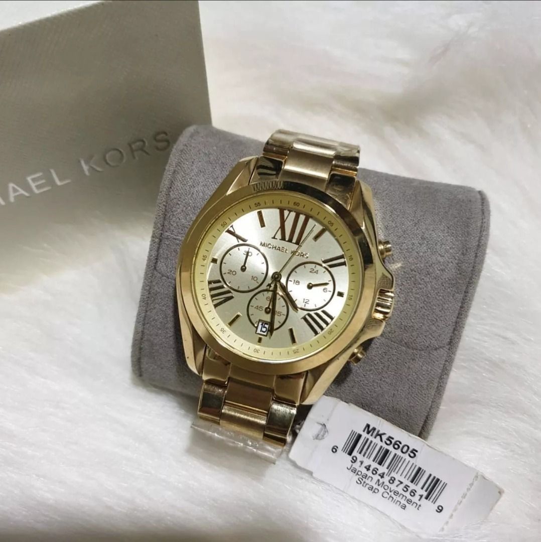 Michael Kors Watch for Women Bradshaw, Chronograph Movement, 43 mm Gold  Stainless Steel Case with a Stainless Steel Strap, MK5605 : :  Fashion
