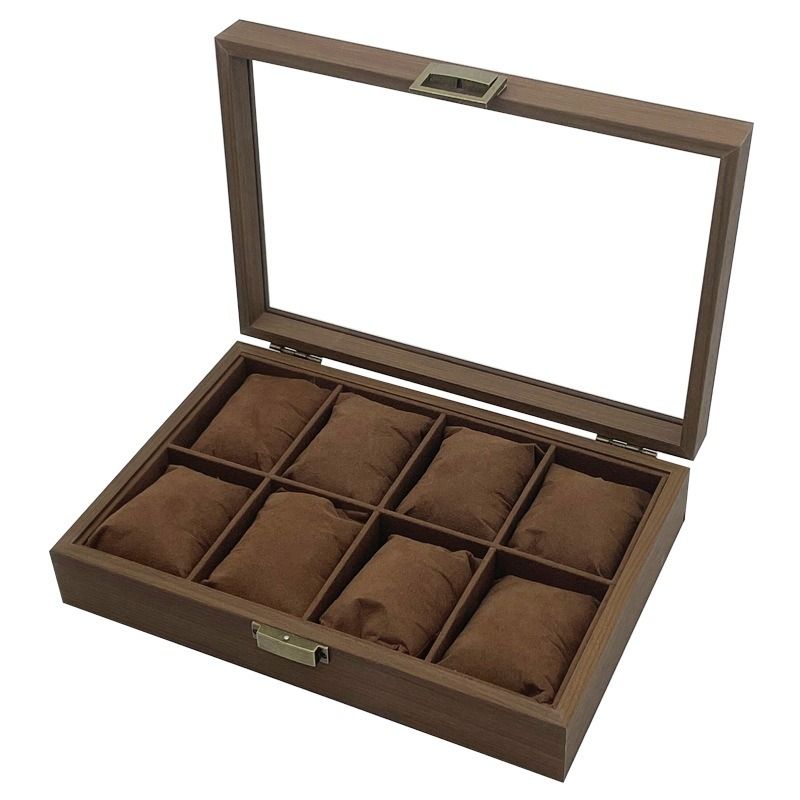 STARZ 8 Slot Wooden Brown Soft Cushions Watch Box Women s