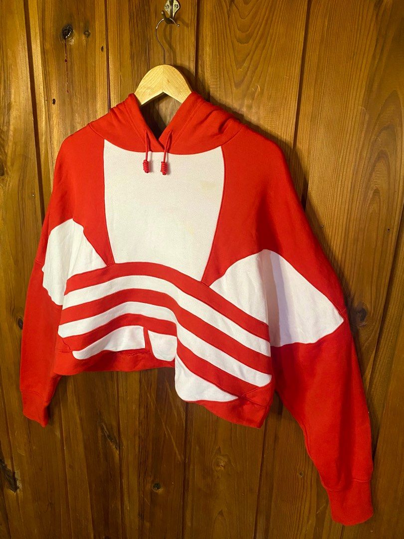 Adidas originals big trefoil crop hoodie discount