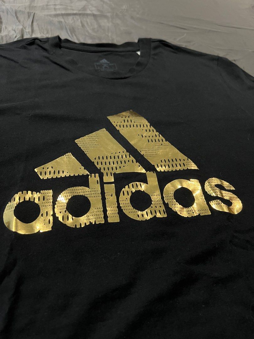 Adidas Gold Print Shirt Unisex Men s Fashion Tops Sets Tshirts Polo Shirts on Carousell