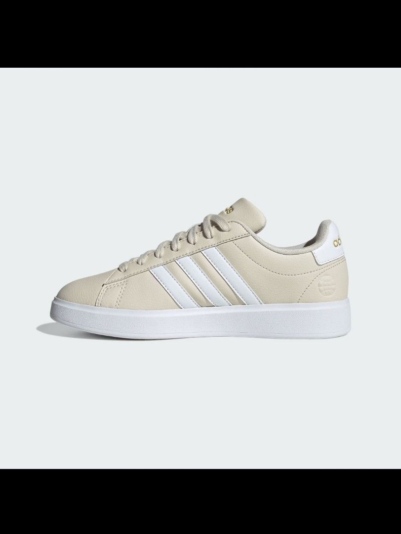 Adidas Grand Court 2.0 Womens Shoes Size 8 Sneakers Beige Leather Low Top  GW9217