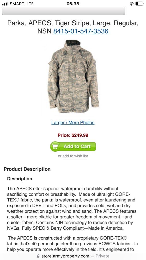 Apecs parka clearance