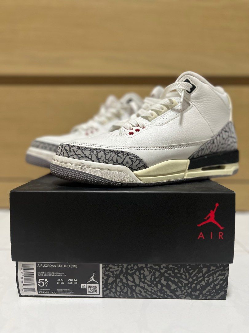 Air Jordan 3 Retro (GS), Women's Fashion, Footwear, Sneakers on Carousell
