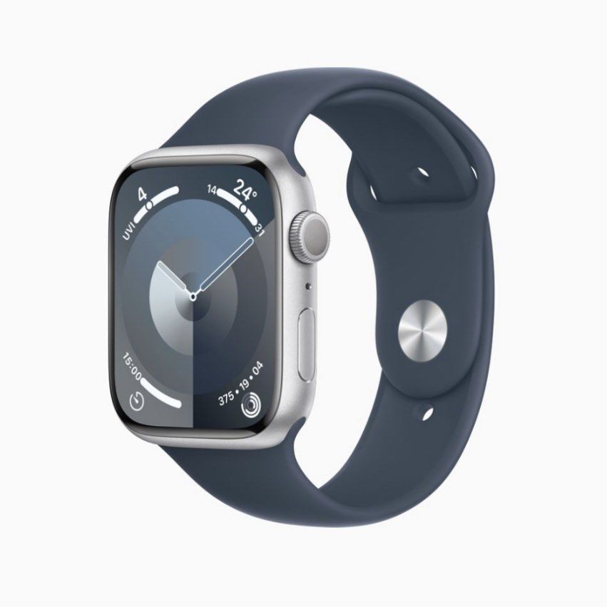 Apple Watch s9 45m gps 銀色, 手機及配件, 智慧穿戴裝置及智慧手錶在