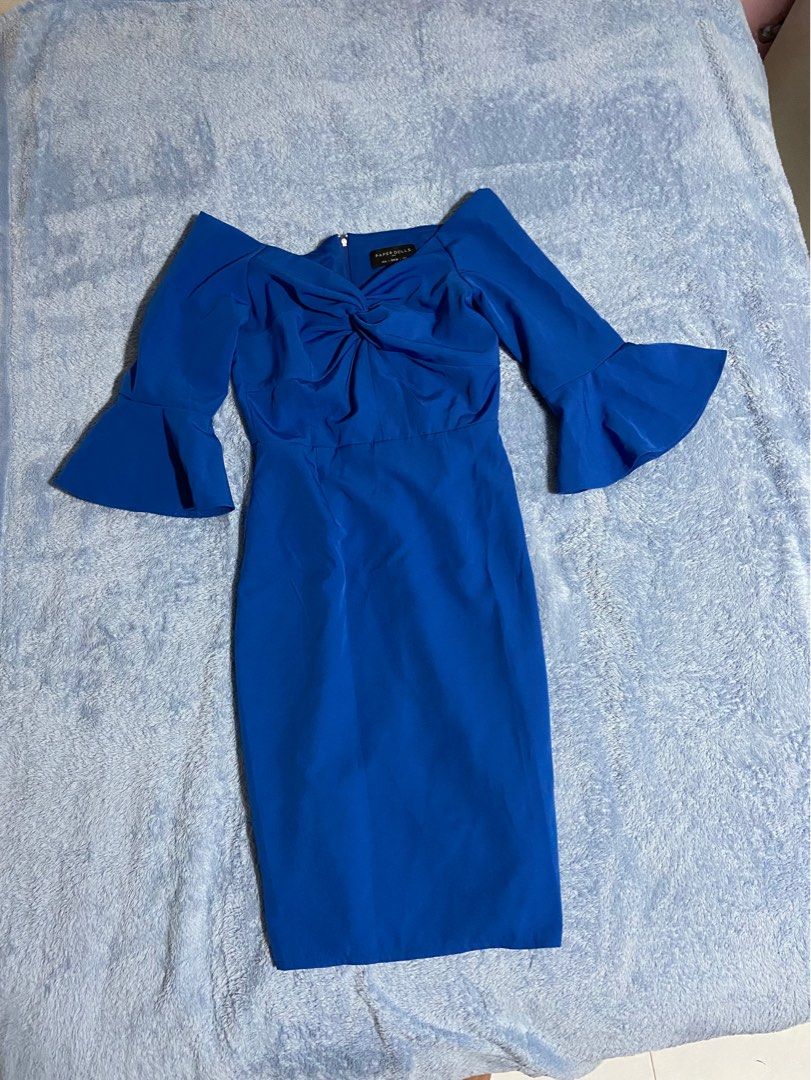 princess polly baby blue dress Anne Klein' brand navy faux wrap dress • poly, elastane • fits med main image 0