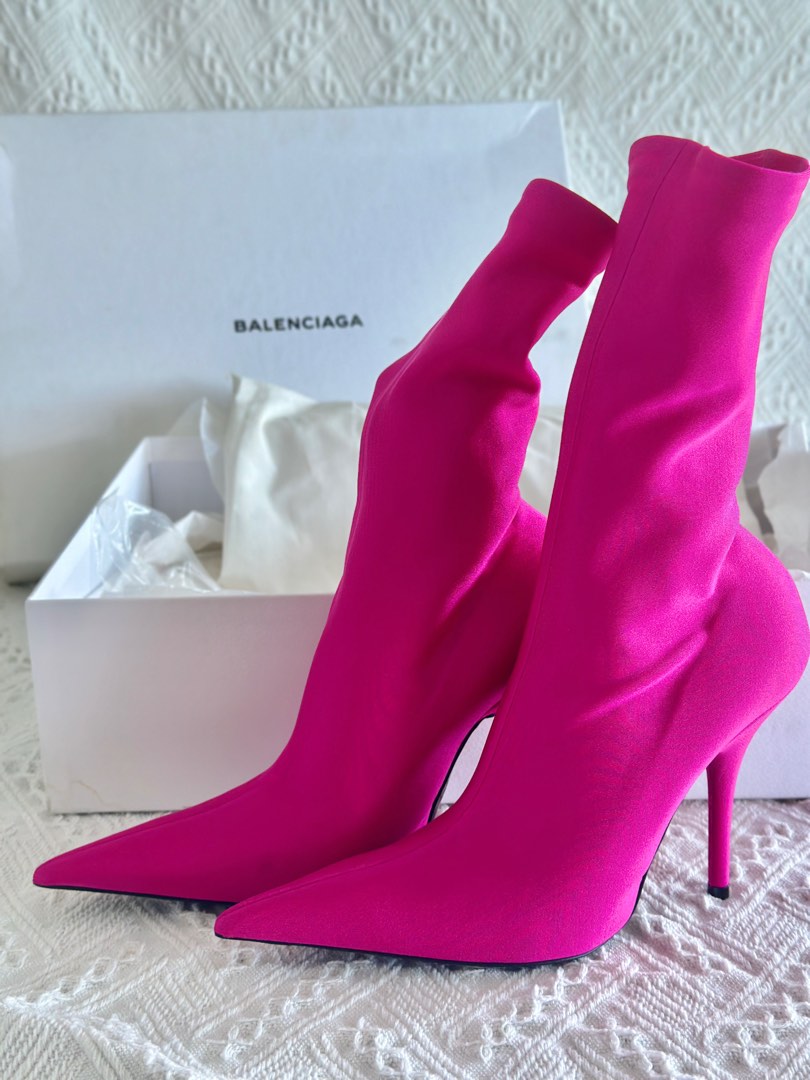 Authentic BALENCIAGA Knife 110 sock boots Pink