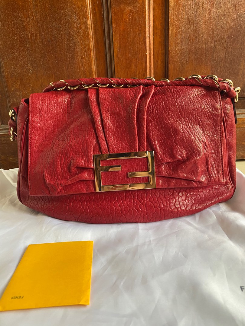 Red fendi handbag online