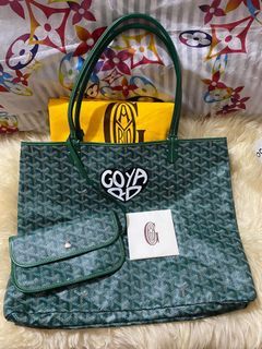 Goyard Artois Mm green, Luxury, Bags & Wallets on Carousell