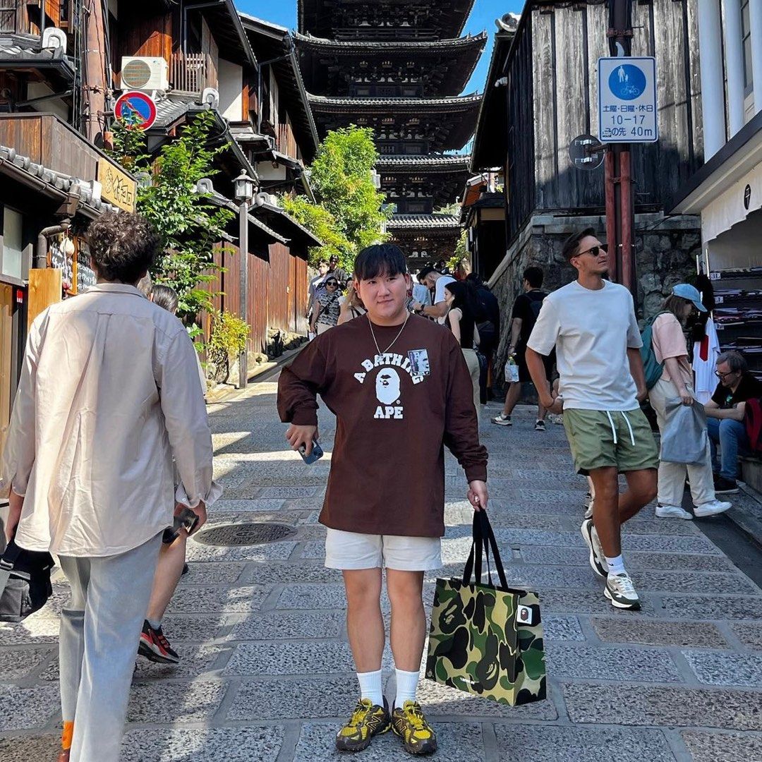 BAPE MAD FACE COLLEGE L/S TEE