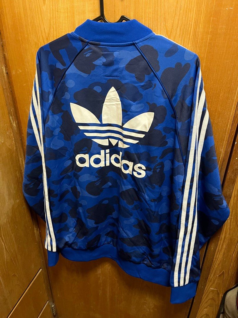 Bape x adidas outlet adicolor track top blue
