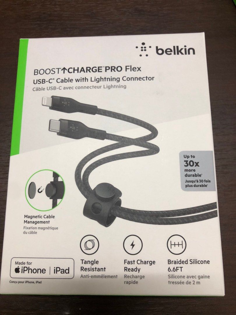 Belkin Boostcharge Pro Flex Usb-c Lightning Connector 6.6' Cable +
