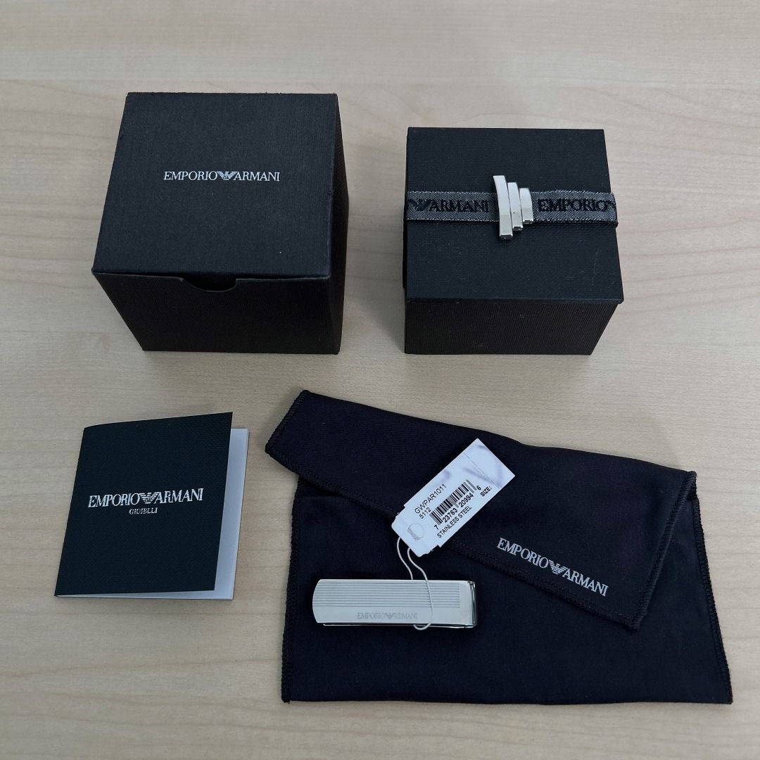 BNIB Emporio Armani Stainless Steel Tie Bar