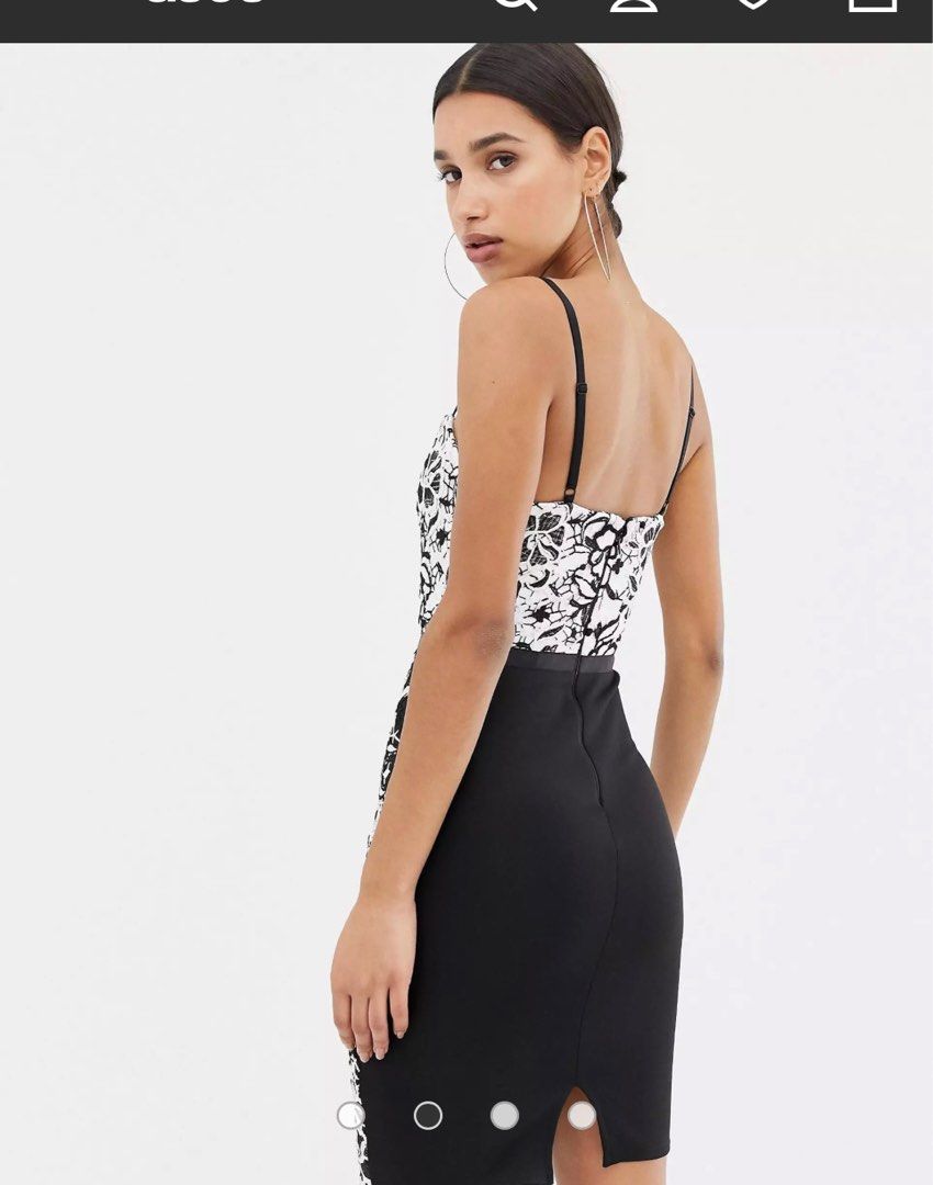 BNWT Lipsy monochrome lace midi dress Women s Fashion Dresses Sets Dresses on Carousell