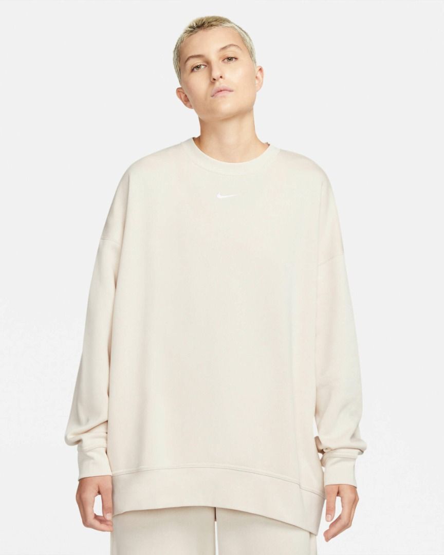 Nike essentials beige crew neck sweatshir shop