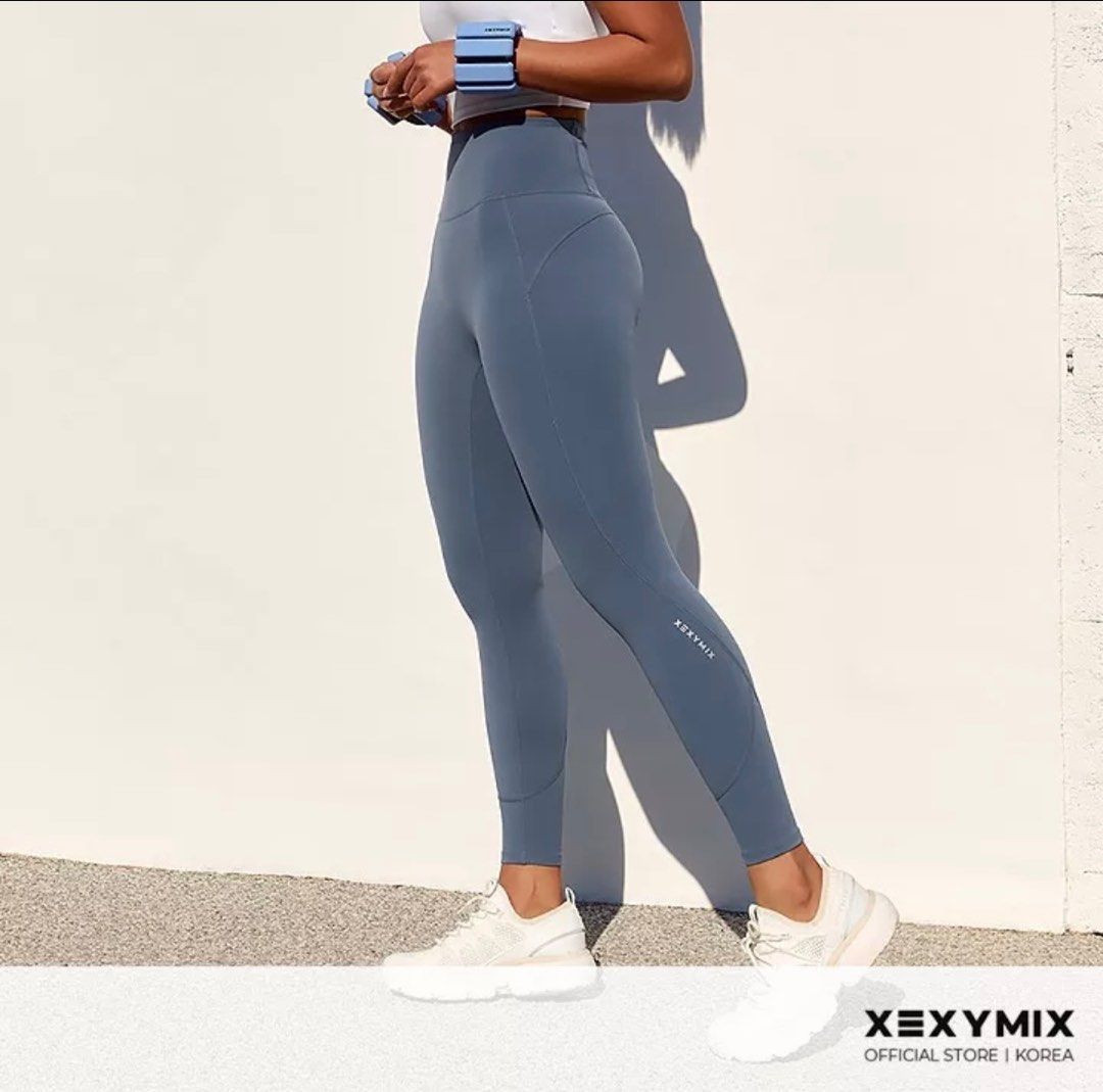 bnwt XEXYMIX Black Label Signature 360N High Layer Leggings in Ash Indigo  (size XL), Women's Fashion, Activewear on Carousell