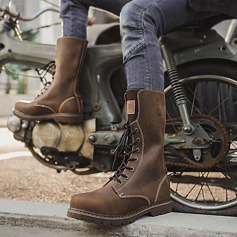 Men Boots men brown black red brown size 35 45 Genuine leather boots men boots