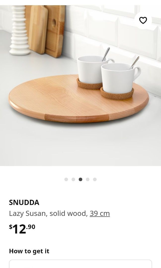 SNUDDA lazy Susan, rubberwood, 15 - IKEA