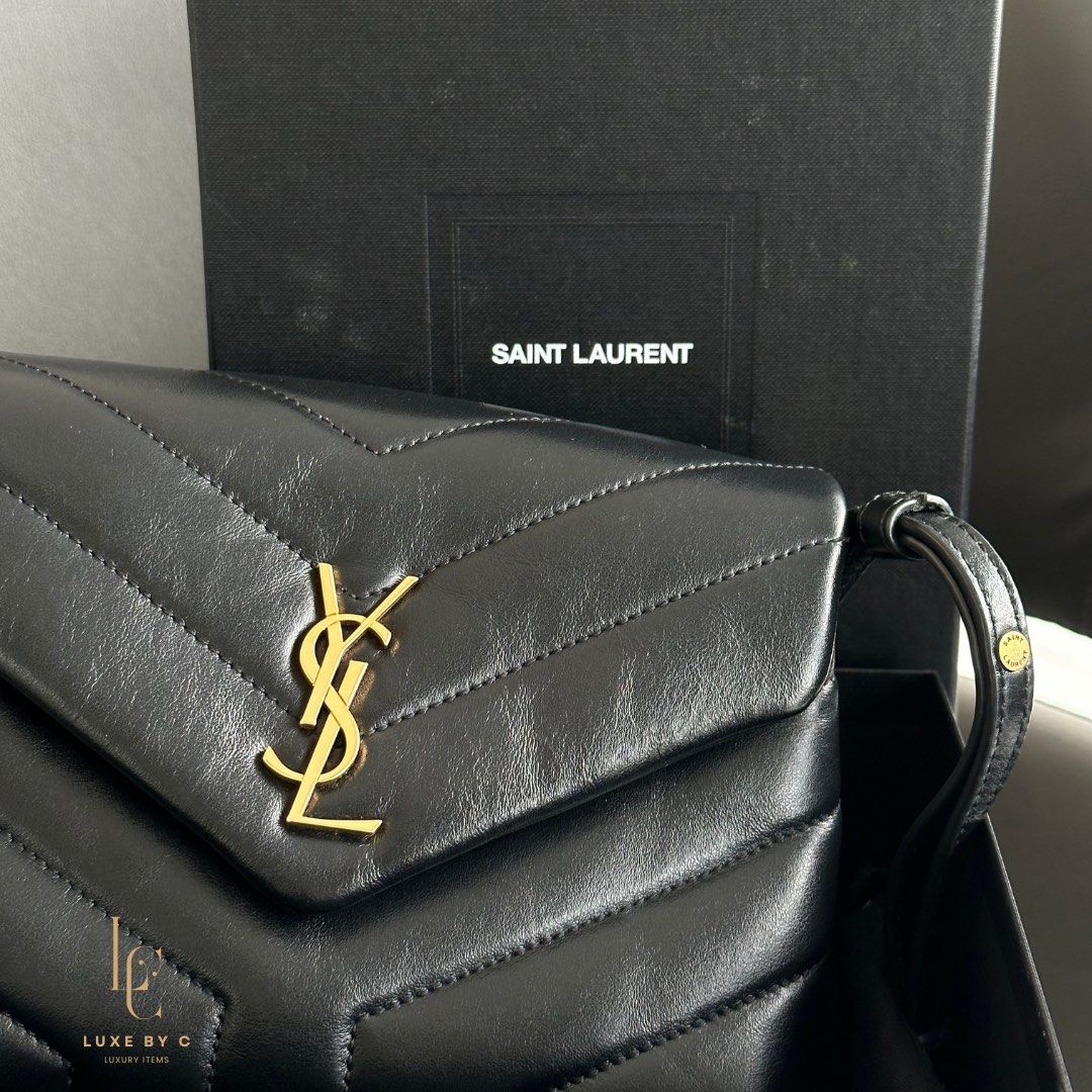 Calfskin y quilted monogram toy loulou crossbody bag black on sale