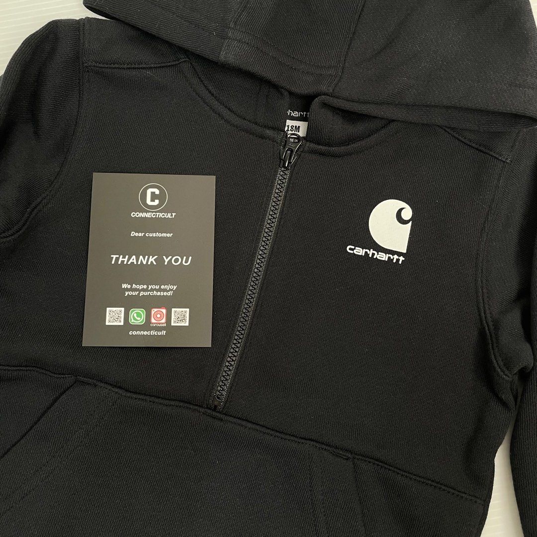 CARHARTT Infant Half Zipper Hoodie Kids Black Babies Kids