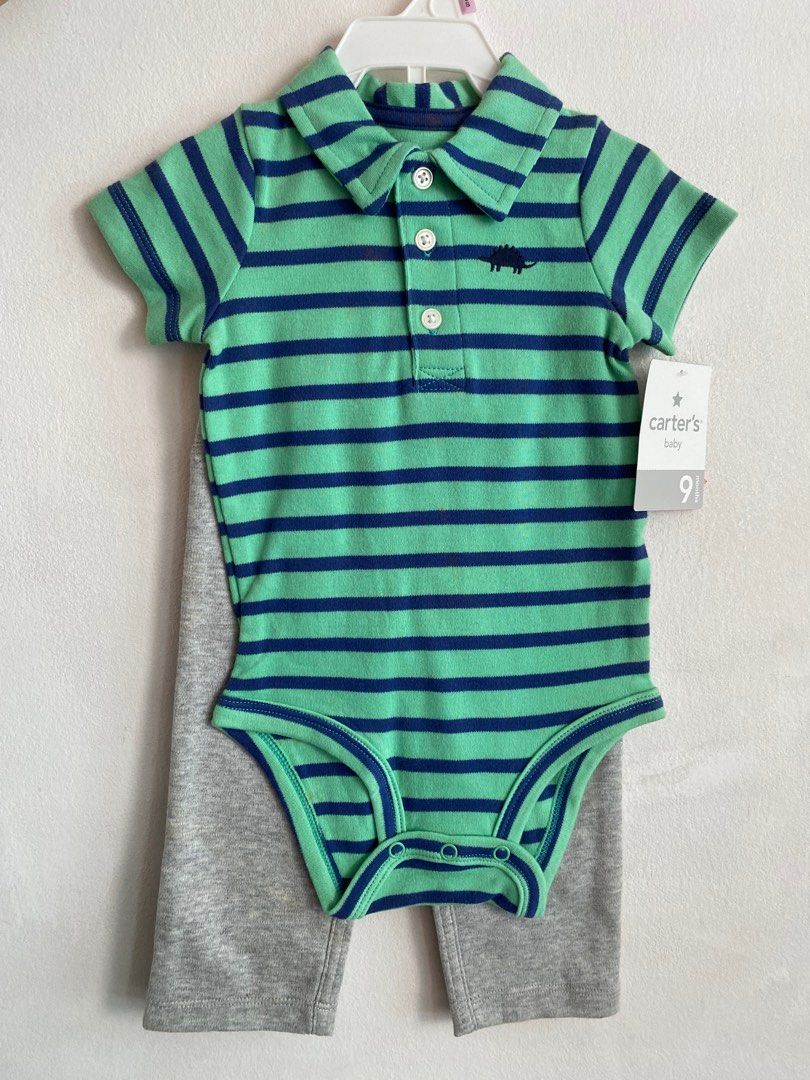 Carter s Baby Boy Polo Romper Onesie Set Babies Kids Babies