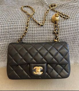 Authentic Chanel Caviar Melody Chain Flap Bag 22P Mini Rectangular