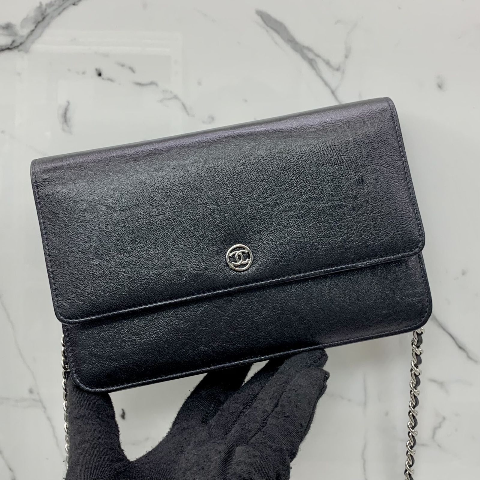 CHANEL CALF BLACK ICON WALLET ON CHAIN NO.11 WITH CARD SHOULDER BAG  237032492 WE, Luxury, Bags & Wallets on Carousell