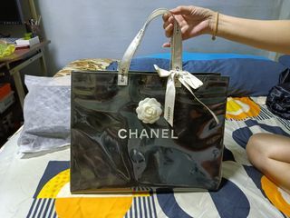 Chanel Limited Edition Airplane Mixed Media Denim Tote Bag, No 5 Mirror,  RARE