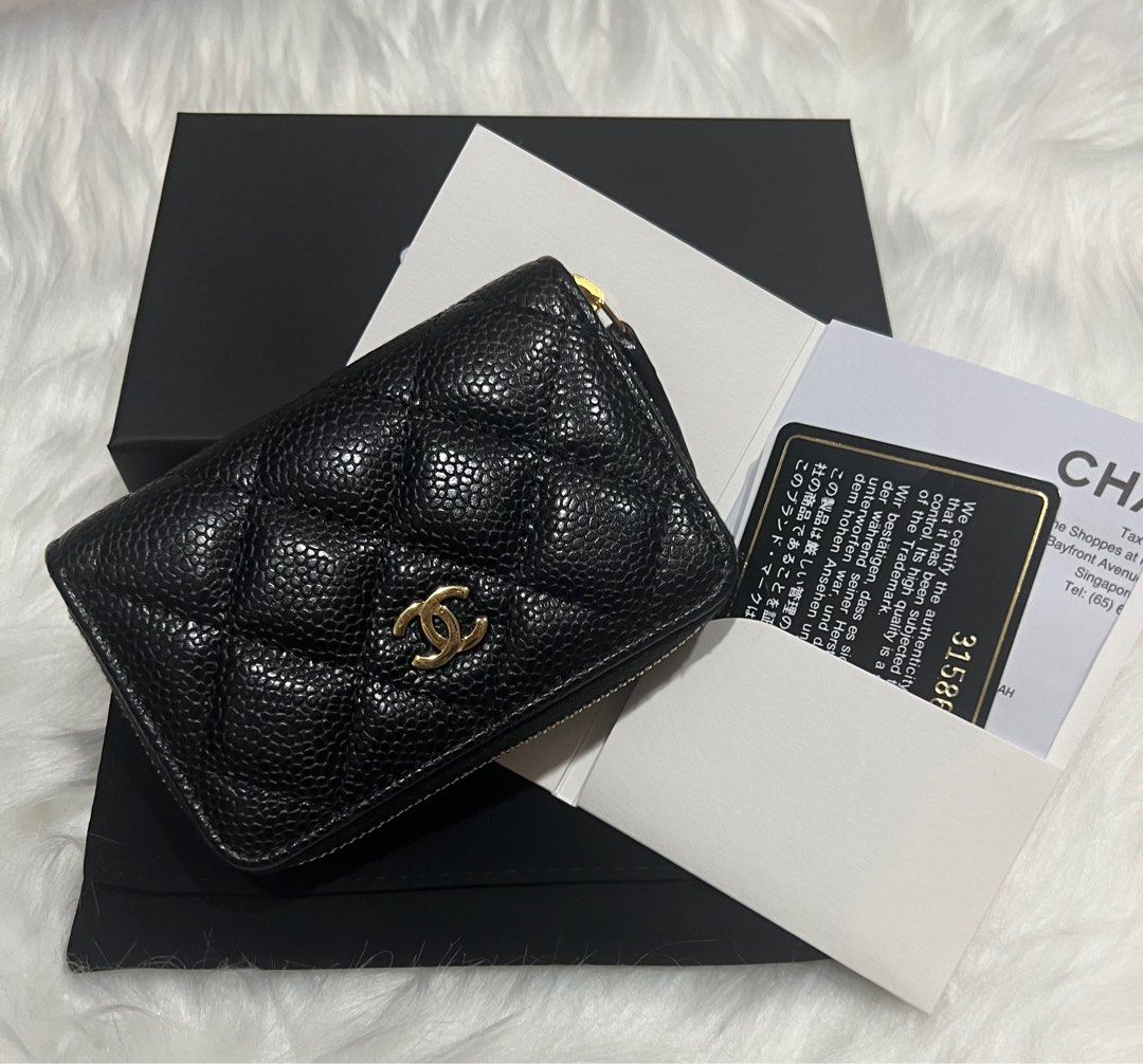 Chanel Zip Coin Purse Card Holder, Luxury, Bags & Wallets on Carousell