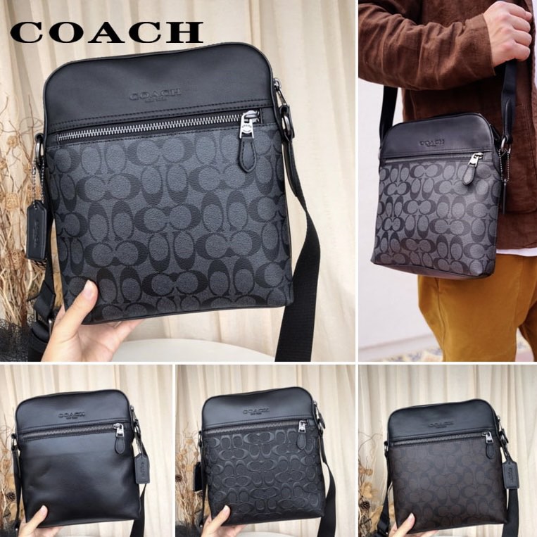 Coach Houston Flight Bag in Signature Canvas 73336 73338 68014 Men s Fashion Bags Sling Bags on Carousell