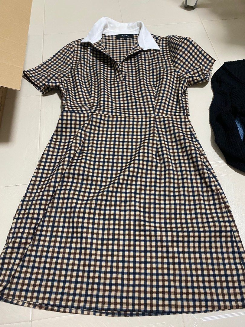 Collared Gingham Dress Women s Fashion Dresses Sets Dresses