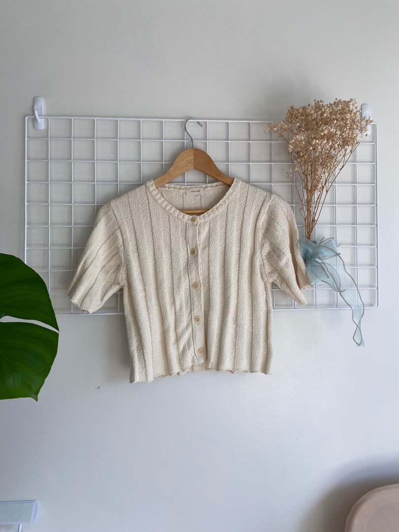 Cream knit top, Women's Fashion, Tops, Blouses on Carousell