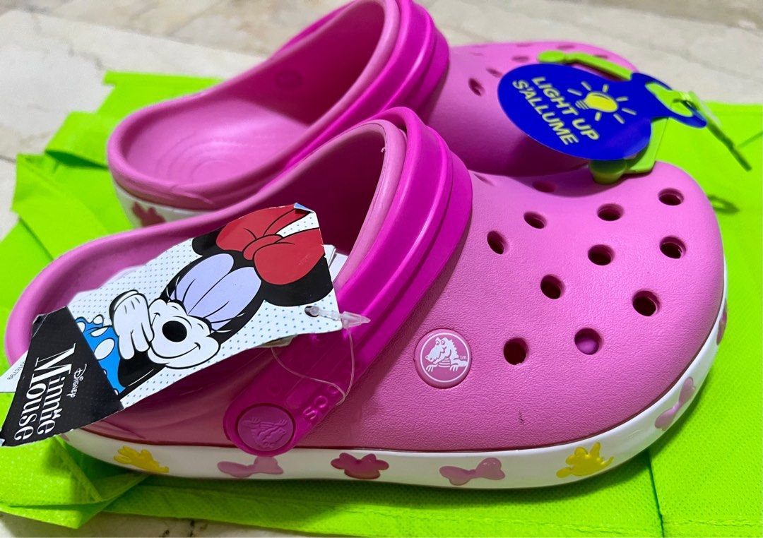 Crocs Fun Lab Disney Minnie Lights Clog Pink Lemonade Babies
