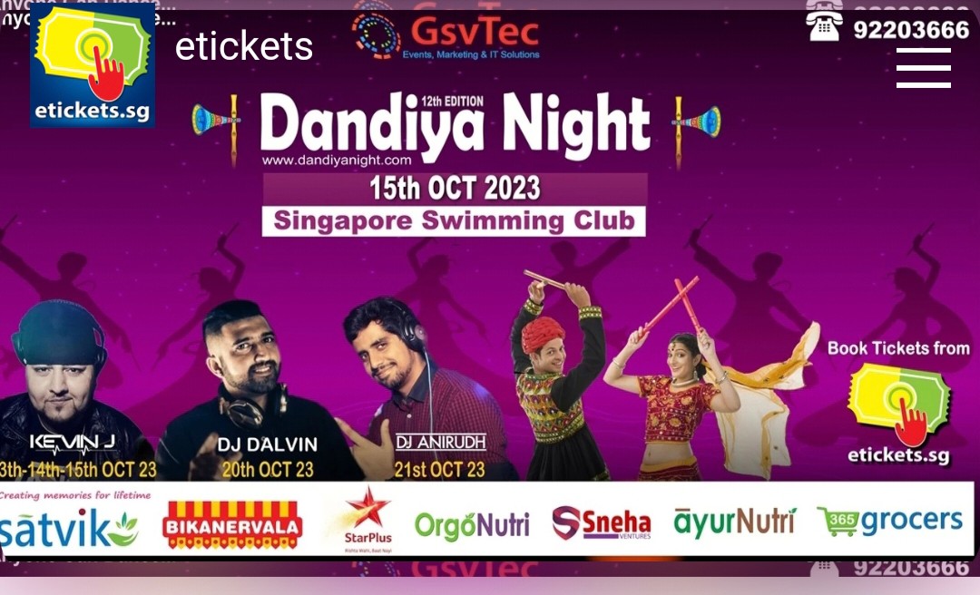 Dandiya ticket, Tickets & Vouchers, Event Tickets on Carousell