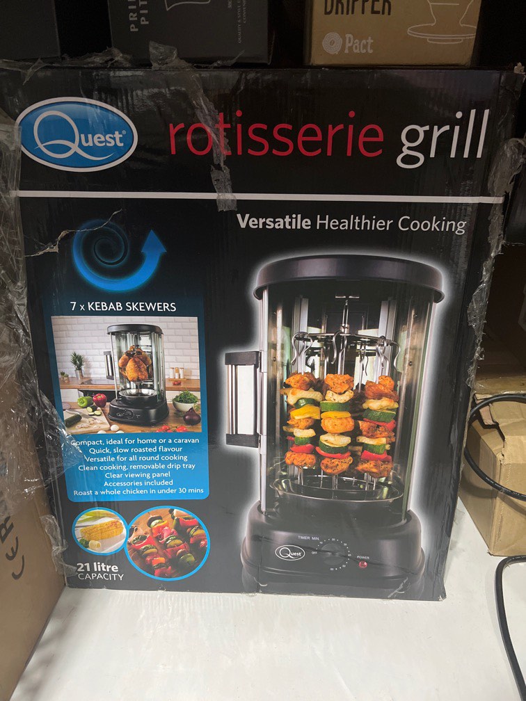 Electric Kebab Grill, 1500W Automatic Rotating Barbecue Smokeless Oven